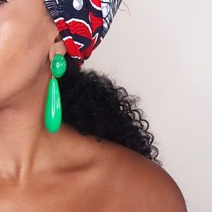 🌵Green Statement Drop Earrings